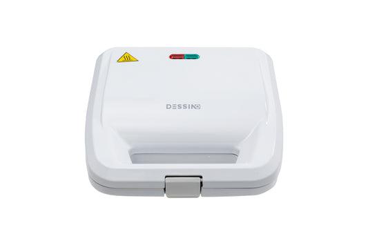 Sandwichera blanca Dessino 2 en 1 con 2 placas intercambiales