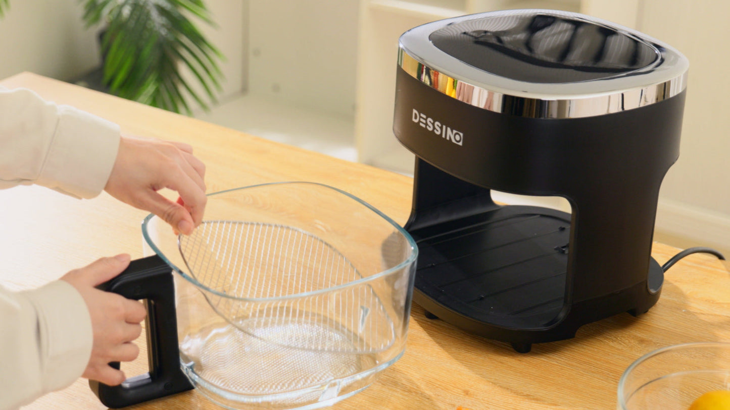 Freidora de aire 4.2L 1300W con cesta de cristal