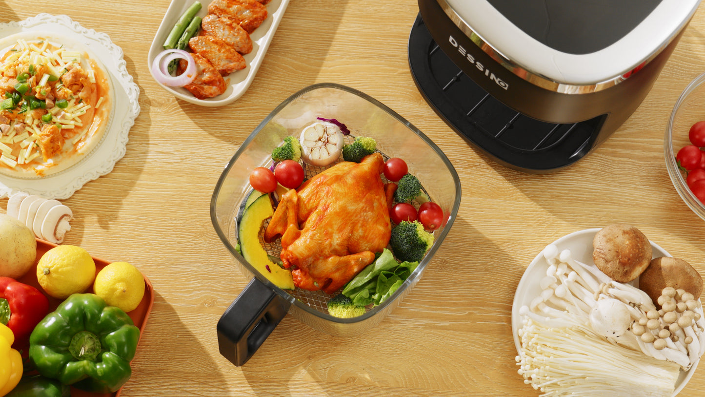 Freidora de aire 4.2L 1300W con cesta de cristal