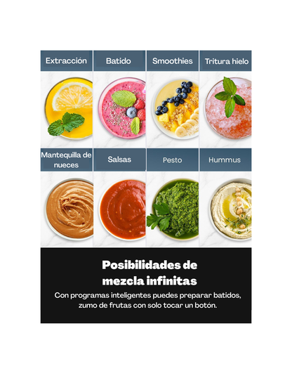 DESSINO Touchscreen Batidora de vaso de 1200 W, Jarra de 1,5 L, 6 cuchillas extraíbles, Acabado acero-inoxidable,5 funciones para triturar hielo y frutas congeladas, vaso portátil de 710 ml.Color gris.