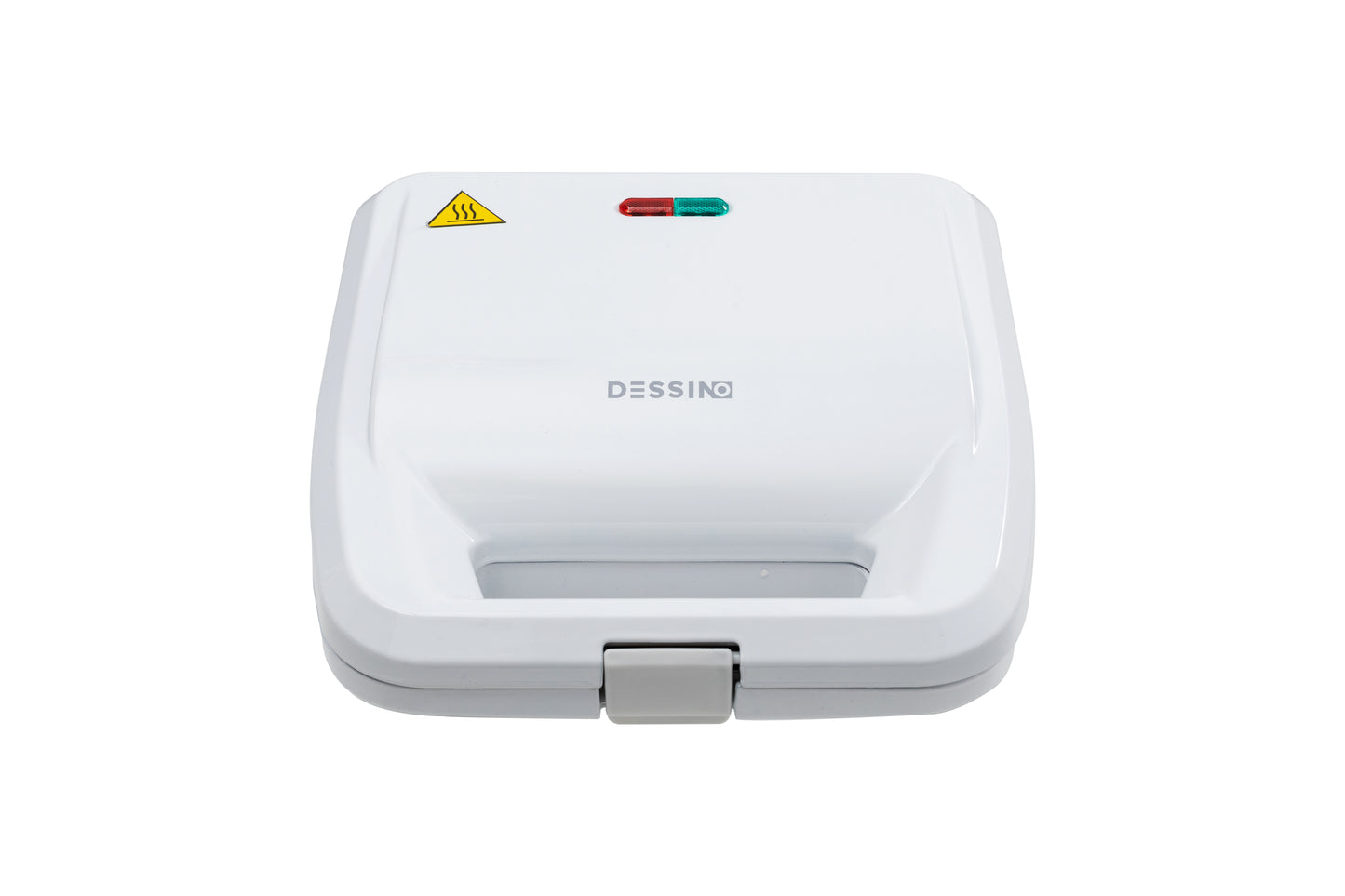 Sandwichera blanca Dessino 2 en 1 con 2 placas intercambiales