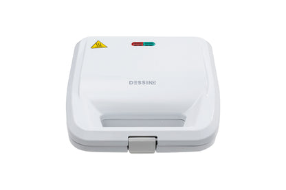 Sandwichera blanca Dessino 2 en 1 con 2 placas intercambiales