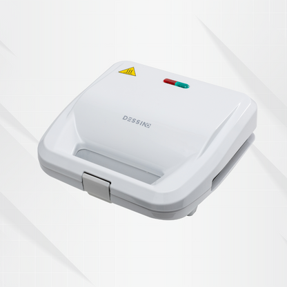 Sandwichera blanca Dessino 2 en 1 con 2 placas intercambiales